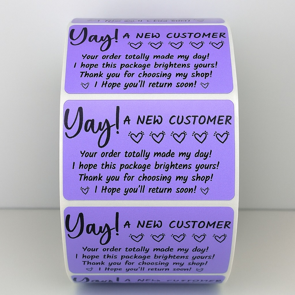 Yay! A New Customer Stickers Small Business Packaging Labels – Thank You STICKER